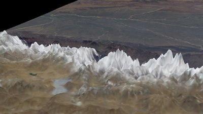 Satellietbeeld van de Himalaya, kijkend naar het zuiden vanaf het Tibetaanse Plateau naar het Gangesbekken van India op de achtergrond. Berg Rots IJs Geologie Azië door National Aeronautics and Space Administration National Aeronautics and Space Administration